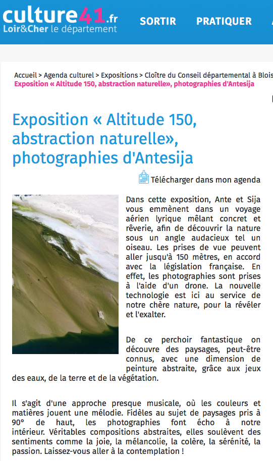 Culture41.fr – Exposition Altitude 150 dans le Loir et Cher – Avril 2019