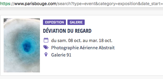 Exposition « Déviation du Regard » parisbouge.com – Octobre 2016